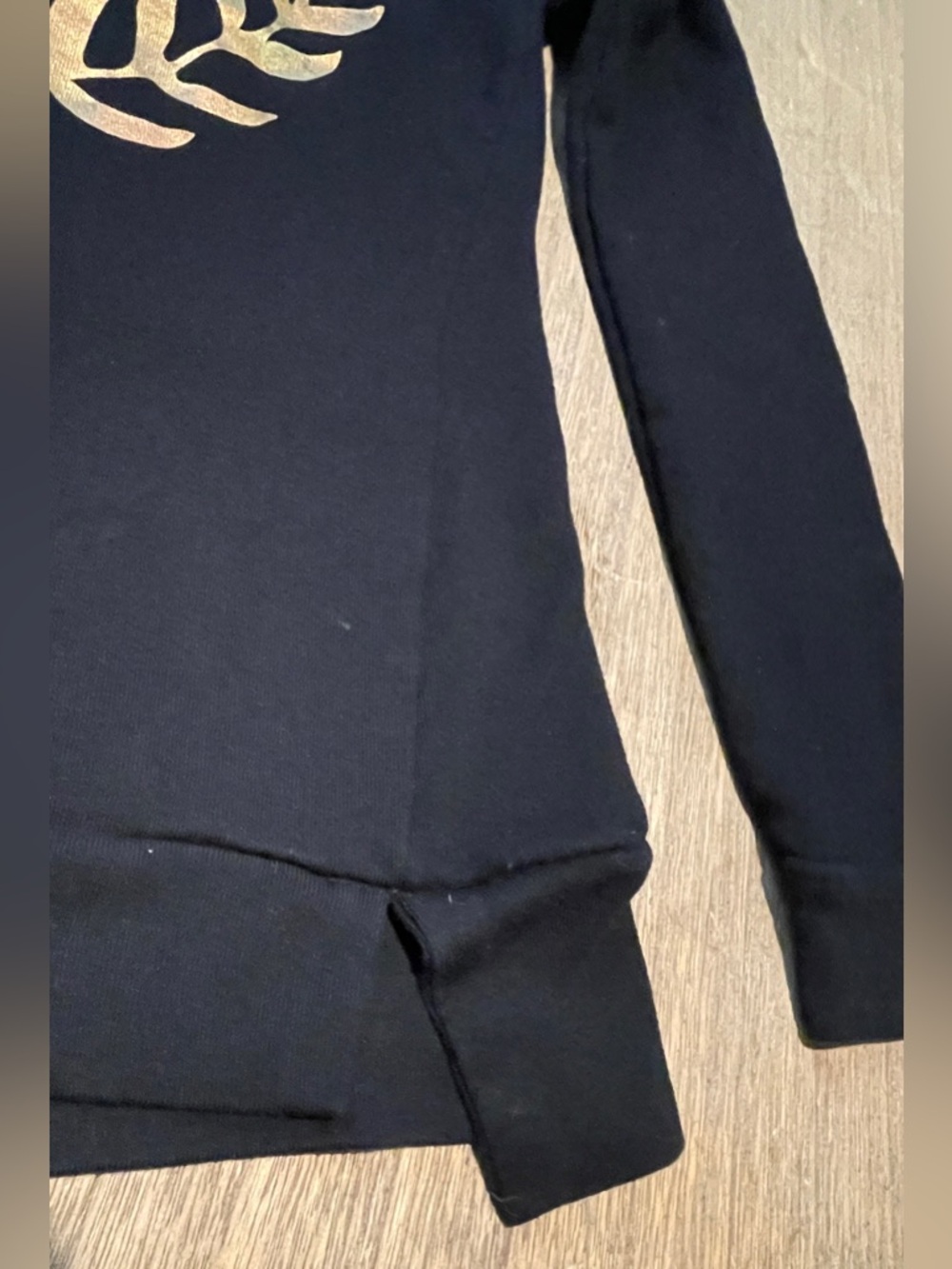 Juicy Couture Black Sweatshirt with Gold Laurel Logo, Size Small - Picture 9 of 10